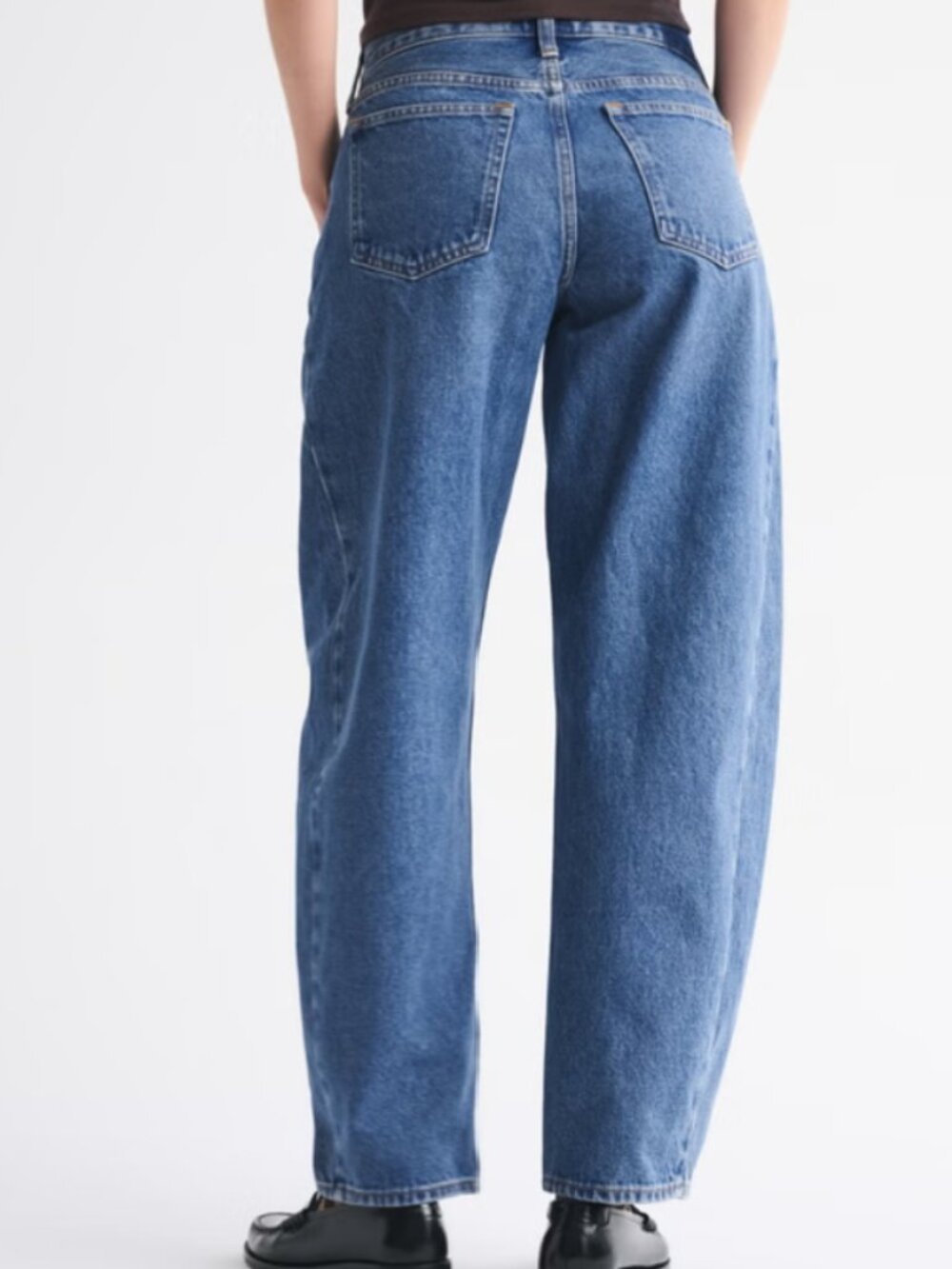 Abercrombie & Fitch Mid Rise Barrel Jean Heavyweight Rigid Dark Wash 28 NEW - Picture 4 of 10